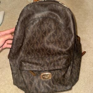 Michael Kors Dark Brown Logo Backpack